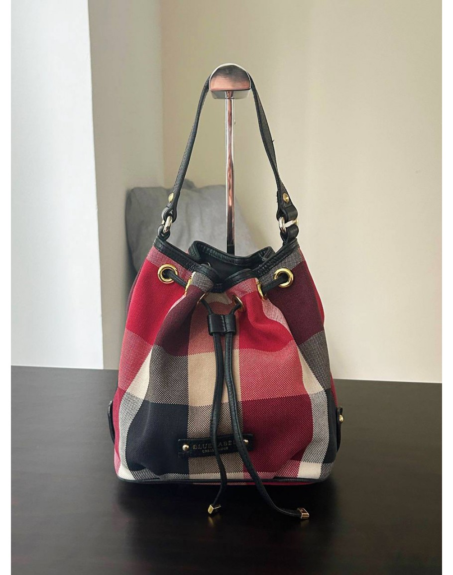 BURBERRY BLUE LABEL CRESTBRIDGE CHECK BUCKET BAG
